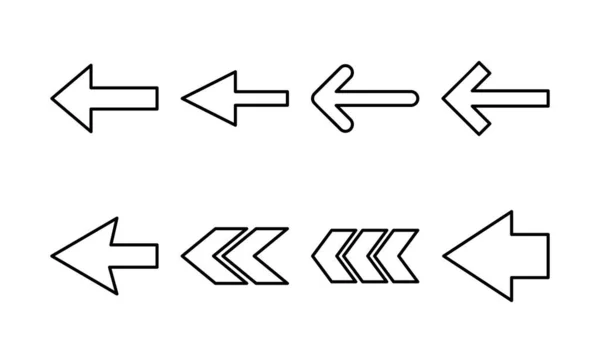 Webおよびモバイルアプリ用の矢印アイコンベクトル ウェブデザインのための矢印記号とシンボル — ストックベクタ