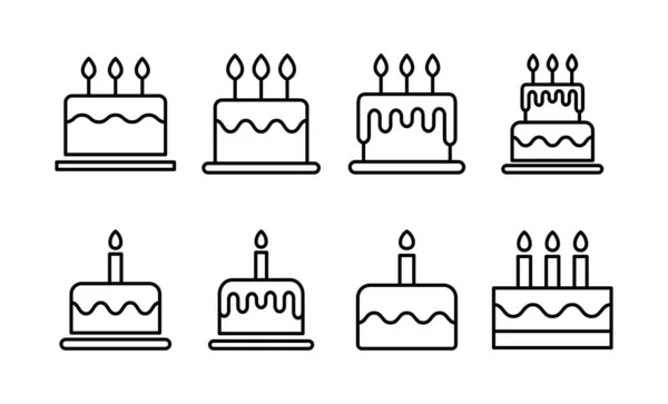 Cake Icon Vector Web Mobile App Cake Sign Symbol Birthday — Wektor stockowy