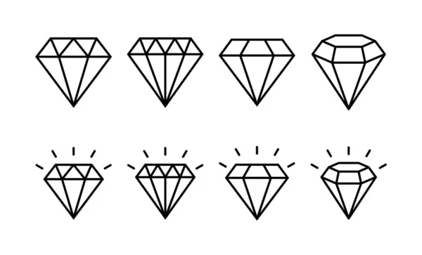 Line style diamond crystal set on white background
