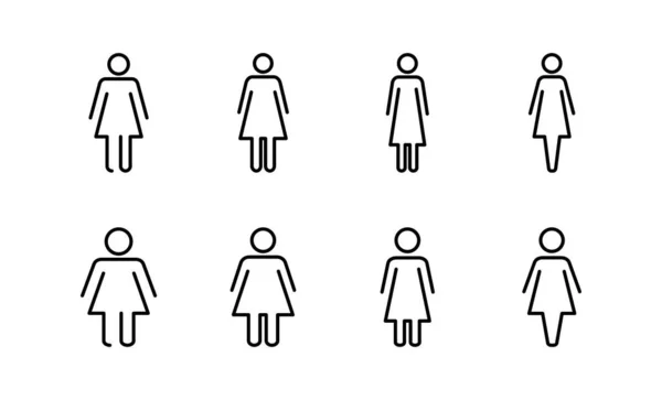 Вектор Женских Иконок Веб Мобильного Приложения Знак Женщины Символ — стоковый вектор