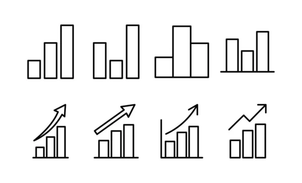 Growing Graph Icon Vector Web Mobile App Chart Sign Symbol — Image vectorielle