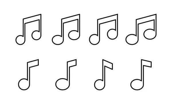 Вектор Музыкальных Иконок Веб Мобильного Приложения Нотный Знак Символ — стоковый вектор