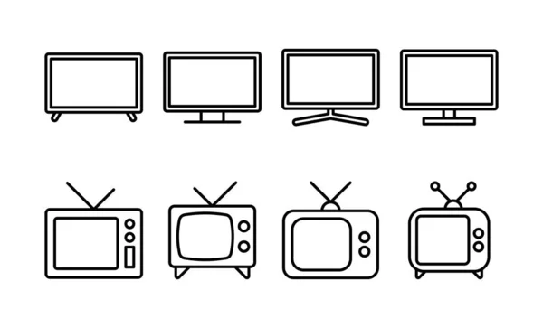 Вектор Иконок Телевизора Веб Мобильного Приложения Телевизионный Знак Символ — стоковый вектор