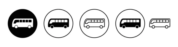 Ikony Autobusów Ustawione Znak Symbol Autobusu — Wektor stockowy