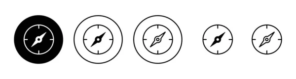 指南针图标设置 箭头罗盘图标符号和符号 — 图库矢量图片