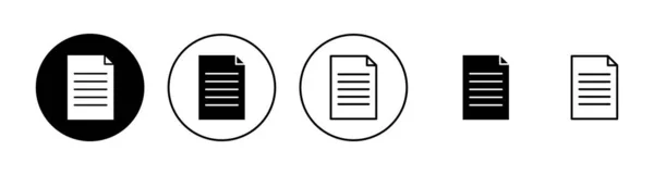 Ensemble Icônes Document Panneau Symbole Papier Icône Fichier — Image vectorielle
