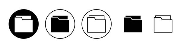Ensemble Icônes Dossier Signe Symbole Dossier — Image vectorielle