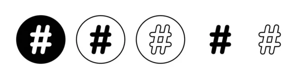 Ikony Hashtagu Nastaveny Znak Symbol Hashtag — Stockový vektor
