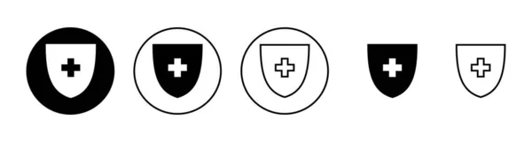 健康保险图标设置 保险健康文件标志和符号 — 图库矢量图片
