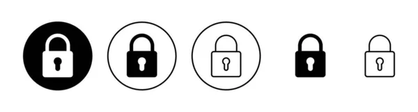 Conjunto Iconos Bloqueo Signo Candado Símbolo Icono Cifrado Símbolo Seguridad — Vector de stock