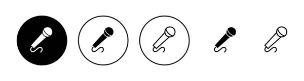 Ikony Mikrofonu Nastaveny Znak Symbol Karaoke — Stockový vektor