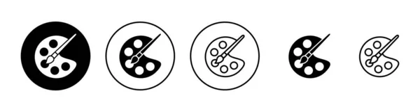 油漆图标设置 漆刷符号和符号 油漆滚筒图标矢量 — 图库矢量图片