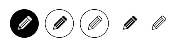 Kalem Simgeleri Ayarlandı Kalem Işareti Sembol Simge Vektörünü Düzenle — Stok Vektör