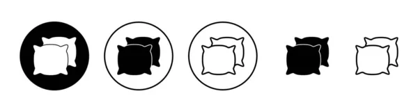 Set Icone Del Cuscino Segno Simbolo Del Cuscino Comodo Cuscino — Vettoriale Stock