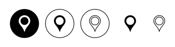 Set Icone Ardiglione Segno Posizione Simbolo Icona Destinazione Pin Mappa — Vettoriale Stock