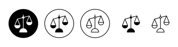 Měřítka Ikon Nastavena Ikona Měřítka Práva Značka Symbol Spravedlnosti — Stockový vektor
