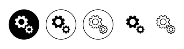 Réglage Des Icônes Réglé Cog Paramètres Signe Symbole Signe Engrenage — Image vectorielle