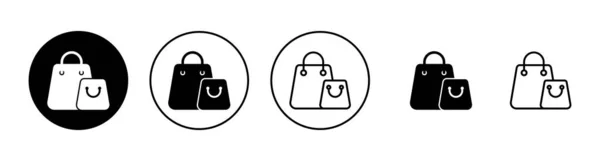 Shopping Bag Icons Set Vorhanden Einkaufsschild Und Symbol — Stockvektor