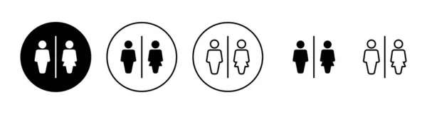 Ensemble Icônes Toilettes Signe Symbole Des Toilettes Pour Filles Garçons — Image vectorielle