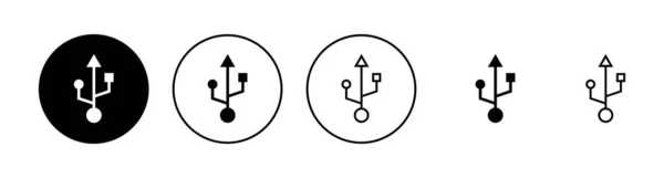 Usb Symbole Gesetzt Flash Disk Zeichen Und Symbol Flash Laufwerk — Stockvektor