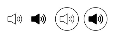 Hoparlör simgeleri hazır. Ses düzeyi ve sembol. Hoparlör ikonu. ses sembolü