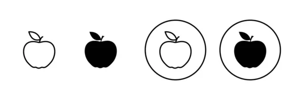 Appleikoner Inställda Apple Tecken Och Symboler För Webbdesign — Stock vektor