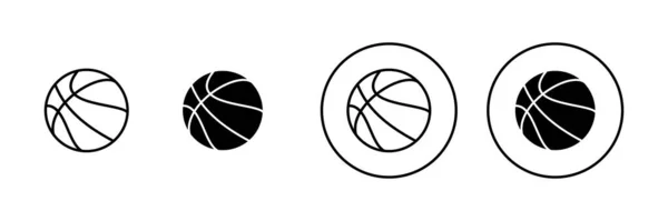Ikony Koszykówki Ustawione Piłka Koszykówki Znak Symbol — Wektor stockowy