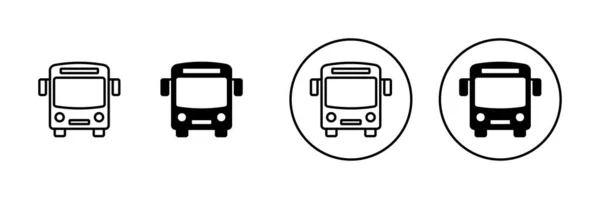 Набор Значков Автобусов Знак Символ Автобуса — стоковый вектор