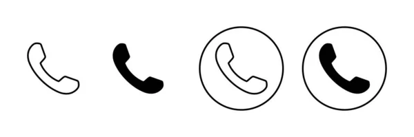 Набор Значков Вызова Телефонный Знак Символ Значок Телефона Свяжитесь Нами — стоковый вектор