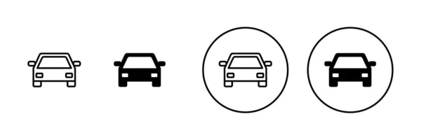 Auto Ikonen Gesetzt Autoschild Und Symbol Kleine Limousine — Stockvektor