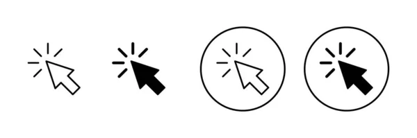 Click Icons Set Pointer Arrow Sign Symbol Cursor Icon — Stock Vector