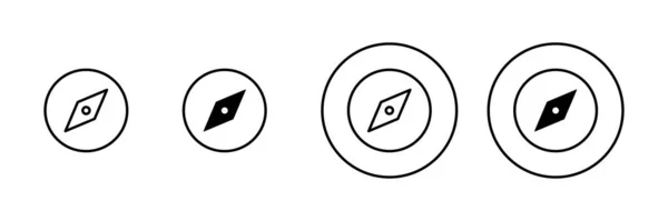 Compass Icons Set Arrow Compass Icon Sign Symbol — Stock Vector