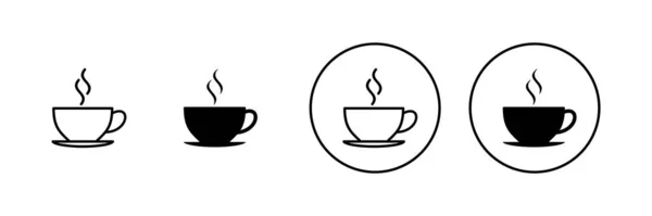 コーヒーカップのアイコンセット コーヒーの看板やシンボルを — ストックベクタ