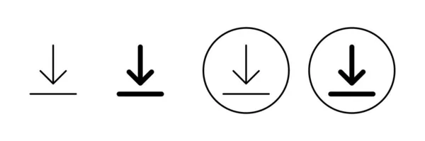 Scarica Set Icone Scarica Segno Simbolo — Vettoriale Stock
