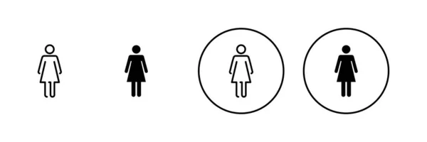 Conjunto Iconos Femeninos Mujer Signo Símbolo — Archivo Imágenes Vectoriales