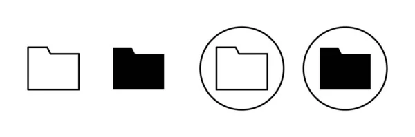 Ensemble Icônes Dossier Signe Symbole Dossier — Image vectorielle