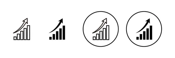 Grafico Crescita Icone Impostate Segno Grafico Simbolo Icona Del Diagramma — Vettoriale Stock
