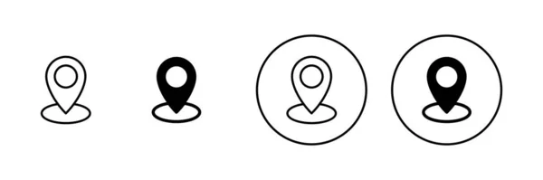 Mappe Pin Set Icone Posizione Segno Simbolo Geo Individuare Icona — Vettoriale Stock