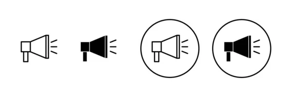 Ikony Megafonu Ustawione Znak Symbol Głośnika — Wektor stockowy
