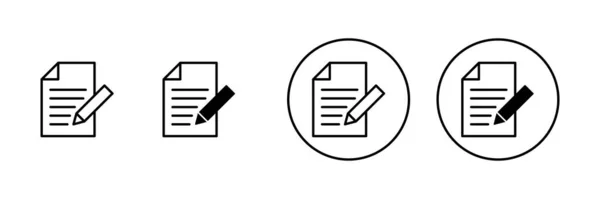 Remarque Icônes Réglées Signe Symbole Bloc Notes — Image vectorielle
