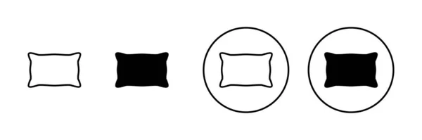 Набор Иконок Подушек Знак Подушки Символ Удобная Пушистая Подушка — стоковый вектор