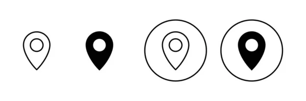 Set Icone Ardiglione Segno Posizione Simbolo Icona Destinazione Pin Mappa — Vettoriale Stock