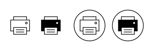 Tisknout Ikony Nastaveny Značka Symbol Tiskárny — Stockový vektor