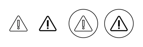 Icônes Danger Exclamation Réglées Signe Attention Symbole Signal Alerte Danger — Image vectorielle