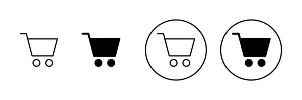 设置购物图标 购物车的标志和符号 Trolley图标 — 图库矢量图片