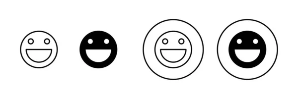 Set Icone Del Sorriso Icona Emoticon Sorriso Segno Simbolo Feedback — Vettoriale Stock