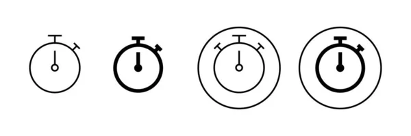 Icônes Chronomètre Réglées Signe Symbole Minuterie Icône Compte Rebours Période — Image vectorielle