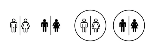 Ikonok Beállítva Lányok Fiúk Aláírás Szimbólum Fürdőszoba Tábla Mosdó — Stock Vector