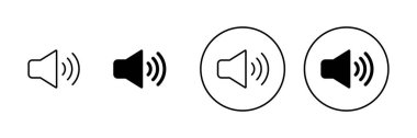 Hoparlör simgeleri hazır. Ses düzeyi ve sembol. Hoparlör ikonu. ses sembolü