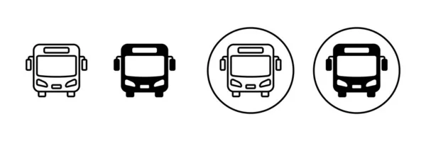 总线图标设置 公共汽车标志和符号 — 图库矢量图片
